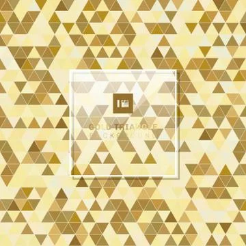 Abstract golden geometric triangle pattern background luxury style. Illustrazione stock