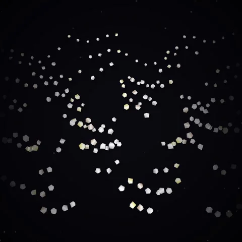 Abstract golden glitter particles falling on dark background Stock Footage 345690213