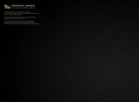 Abstract golden glitters dots pattern on dark background. illustration vector Illustrazione stock