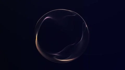 Abstract golden glowing sphere with elegant light ring and smooth digital e.. Видео 329907276