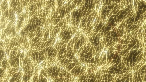 Abstract golden glowing wireframe mesh with triangular geometry and bright .. Stock Footage 321690551