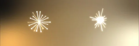 Abstract golden gradient background with glowing stylized fireworks Stock Footage 341857036