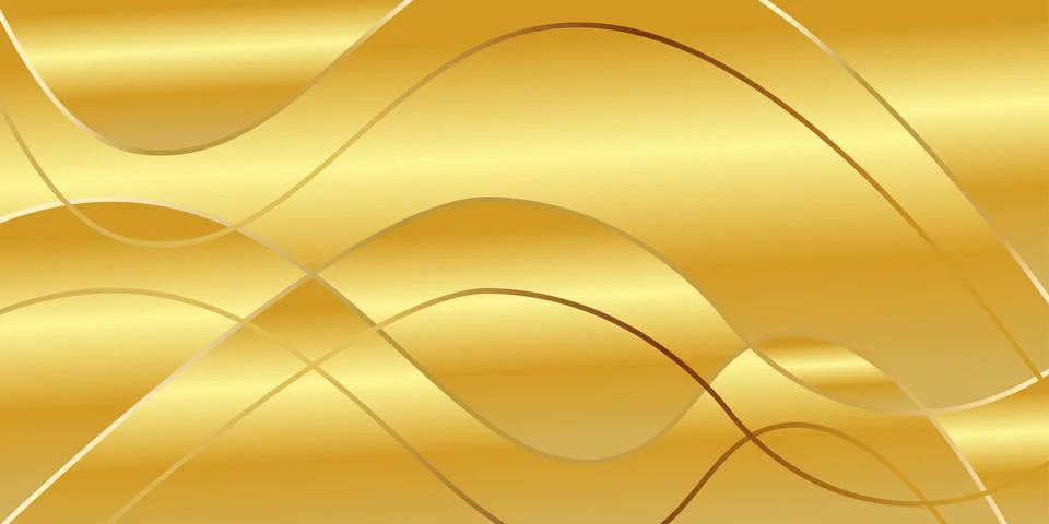 Abstract golden gradient geometric wave background texture Stock Illustration