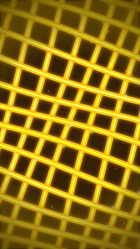 Abstract Golden Grid Pattern: Glowing Lines on Dark Background, Geometric T.. Stock Footage 347699146