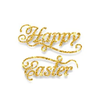 Abstract Golden Hand Written Easter Phrase Stockillustratie