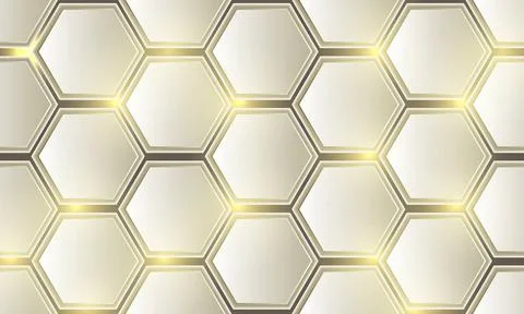Abstract golden hexagon mesh pattern design modern luxury background vecto... Stock Photos