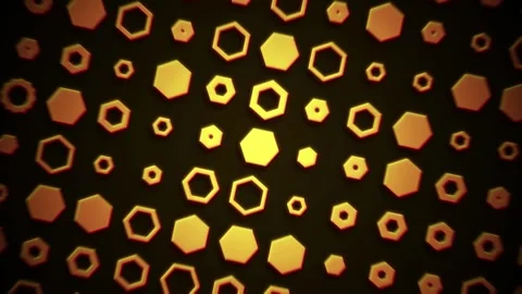 Abstract Golden Hexagon Motion Background Seamless Loop Stock Footage 345308661