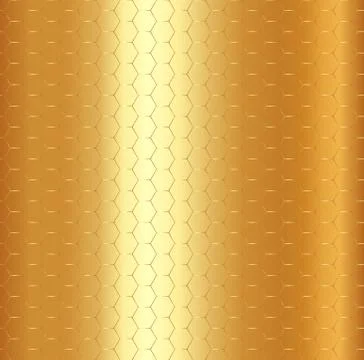 Abstract golden hexagon pattern on gold metalic background. Stock Illustration