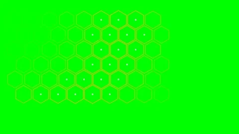 Abstract golden honeycomb pattern isolated on a vibrant chroma key green ba.. Stock Footage 340264845
