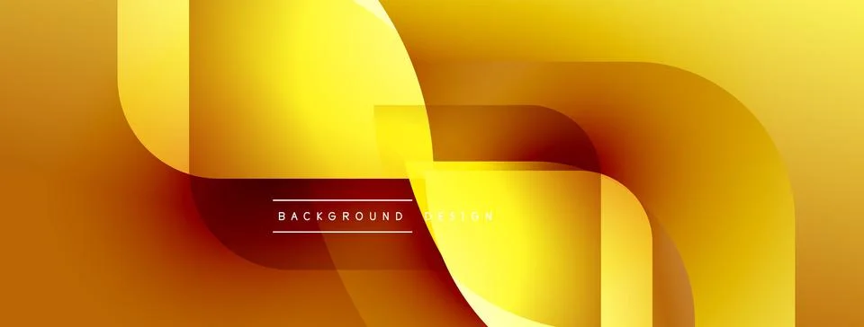 Abstract golden layers create dynamic visual flow. Smooth gradients, modern Stock Illustration