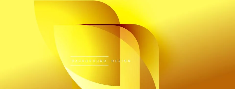 Abstract golden layers create dynamic visual flow. Gradient hues suggest depth, Stock Illustration