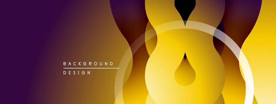 Abstract golden layers create dynamic visual flow. Gradient purple transitions Illustrazione stock