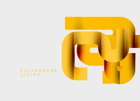 Abstract golden layers create dynamic visual effect. Minimalist design, smoot Stock Illustration