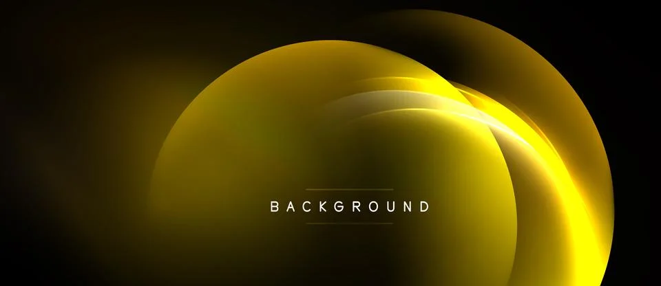 Abstract golden layers create dynamic, glowing arc. Dark background emphasize Stock Illustration
