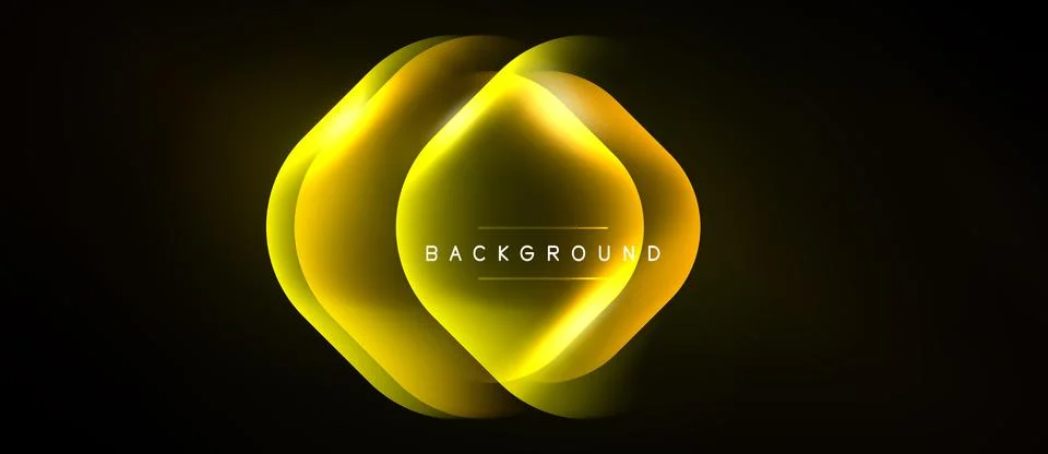 Abstract golden layers create dynamic glowing shape. Text background centered Stock Illustration