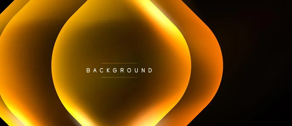 Abstract golden layers create dynamic visual effect. Central text reads Illustrazione stock