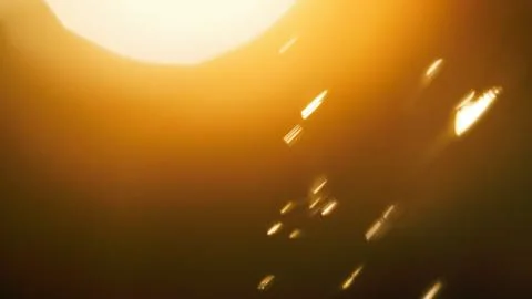 Abstract golden light with blurred reflections and soft bokeh effect Stock Photos