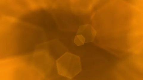 Abstract Golden Light Bokeh with Hexagonal Lens Flare and Soft Focus Backgrou Stock Footage 345448725