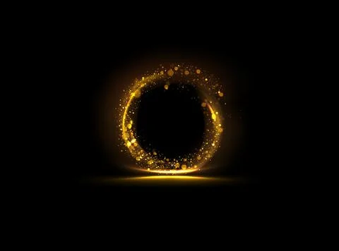 Abstract golden light circle effect. Stock Illustration