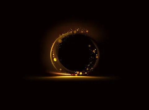 Abstract golden light circle effect. Stock Illustration