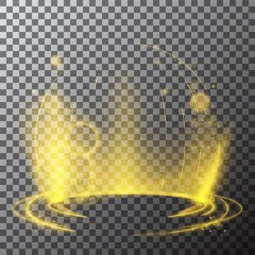 Abstract golden light circle effect. Vector illustration. Stock Illustration