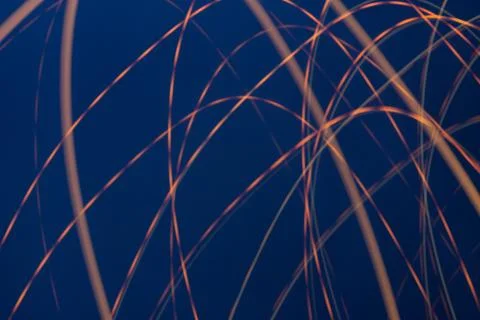 Abstract golden light circle effect. Neon thin circles, light abstractions,.. 写真素材
