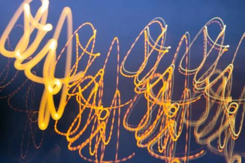 Abstract golden light circle effect. Neon lines and strokes, light abstract.. 写真素材
