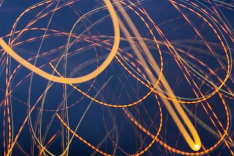 Abstract golden light circle effect. Neon circles, light abstractions, glow.. 写真素材