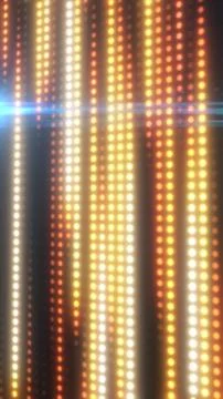 Abstract golden light columns with glowing dotted rows and lens flare in a .. Stock Illustration