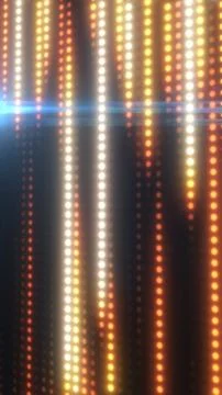 Abstract golden light columns with glowing dotted rows and lens flare in a .. Stock Illustration