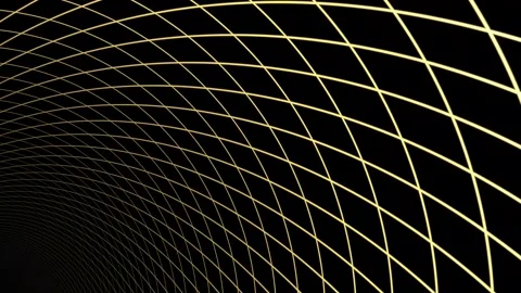 Abstract Golden Light Grid Tunnel Moving Through Digital Space. Stock-Footage 342247814