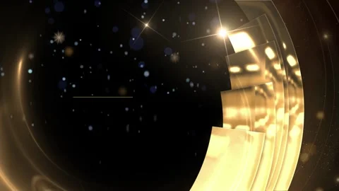 Abstract golden light motion background with glowing particles and smooth Video stock 347341913