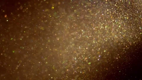 Abstract golden light particles shimmering in a dark space Stock Footage 320369990