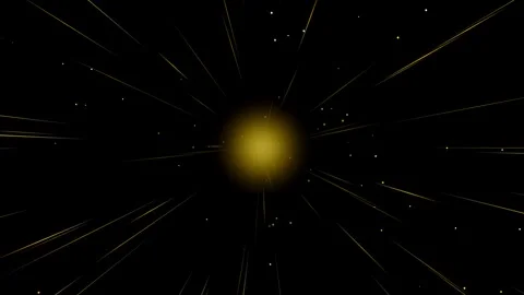 Abstract Golden Light Rays and Particles on Black Background Stock Footage 343546412