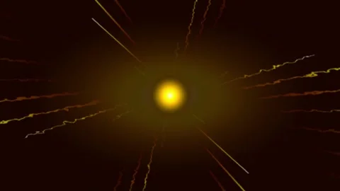 Abstract Golden Light Rays Bursting from Center Stock Footage 343546275