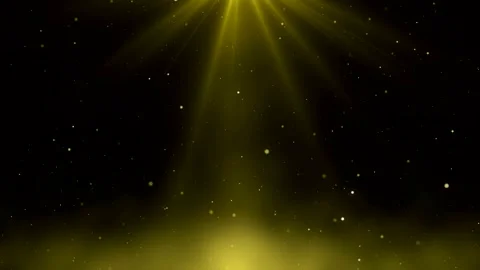 Abstract Golden Light Rays with Floating Dust on Dark Background 4K Motion Stock Footage 341499516
