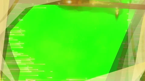 Abstract golden light rays overlaying a vivid green screen background for Stock Footage 344713074