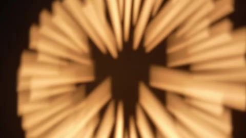 Abstract Golden Light Rays Pulsing in Circular Motion on Black Background 스톡 동영상 334136211