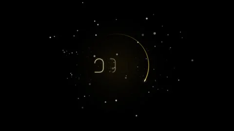 Abstract golden light ring with glowing particles and 2027 date video Stock Footage 345055921