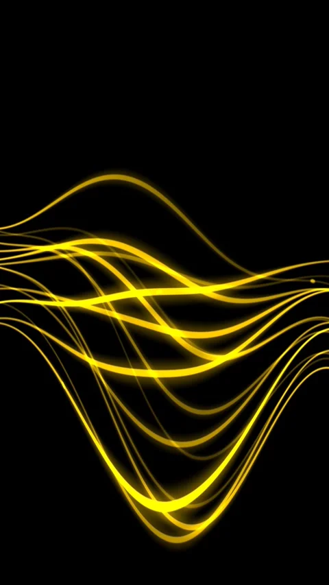 Abstract Golden Light Trails on Black Background Dynamic Flowing Lines. Stock Footage 339216090