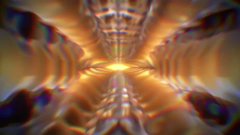 Abstract Golden Light Tunnel Background With Prism Corridor Effect Stock Footage 332297700