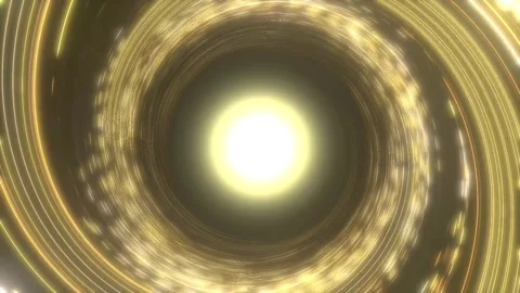 Abstract golden light vortex motion background Stock Footage 337323594