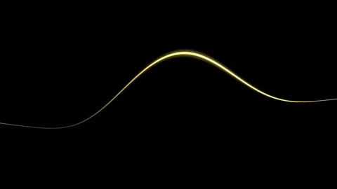 Abstract Golden Light Wave Motion on Black Background Dynamic Energy Flow. Stock Footage 342250166
