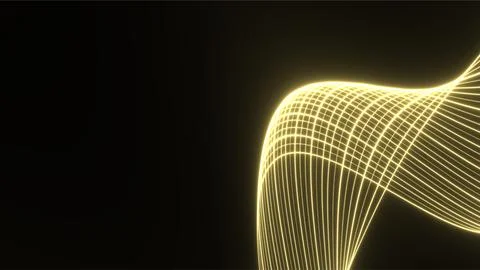 Abstract Golden Light Wave Pattern on Dark Background. Stock Illustration