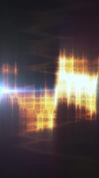 Abstract golden light waveform with bright flares, glowing spectrum lines, .. Stock Photos