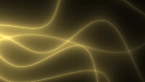 Abstract Golden Light Waves Flowing Seamlessly Across Dark Background. Stock Footage 342250538