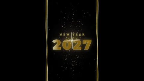 Abstract golden light waves with glowing particles on vertical alignment vide Stock Footage 345055956