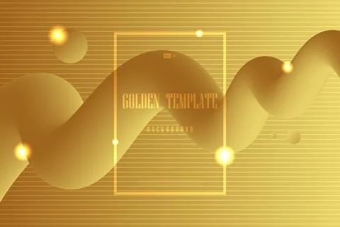 Abstract golden line wavy pattern design artwork background. Stock Illustration