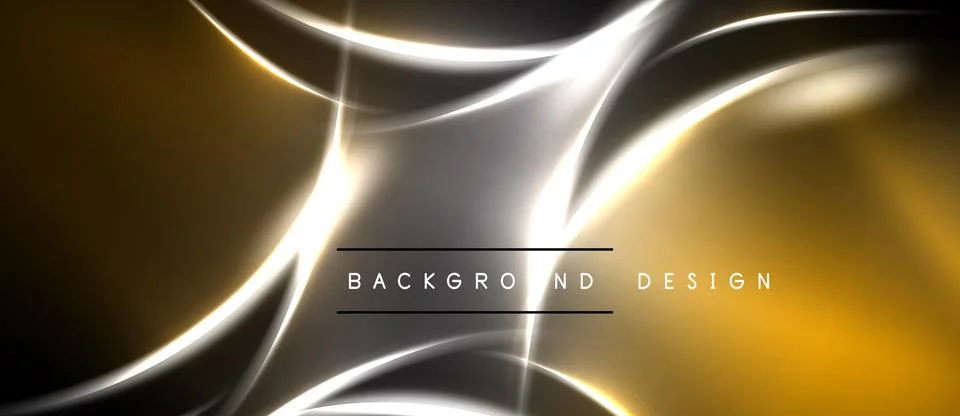 Abstract golden lines create dynamic flow. Silver accents highlight central.. Stock Illustration
