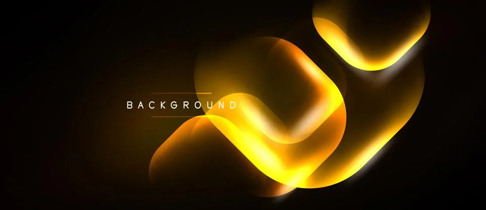 Abstract golden lines flow, creating dynamic light effect. Dark background イラスト素材